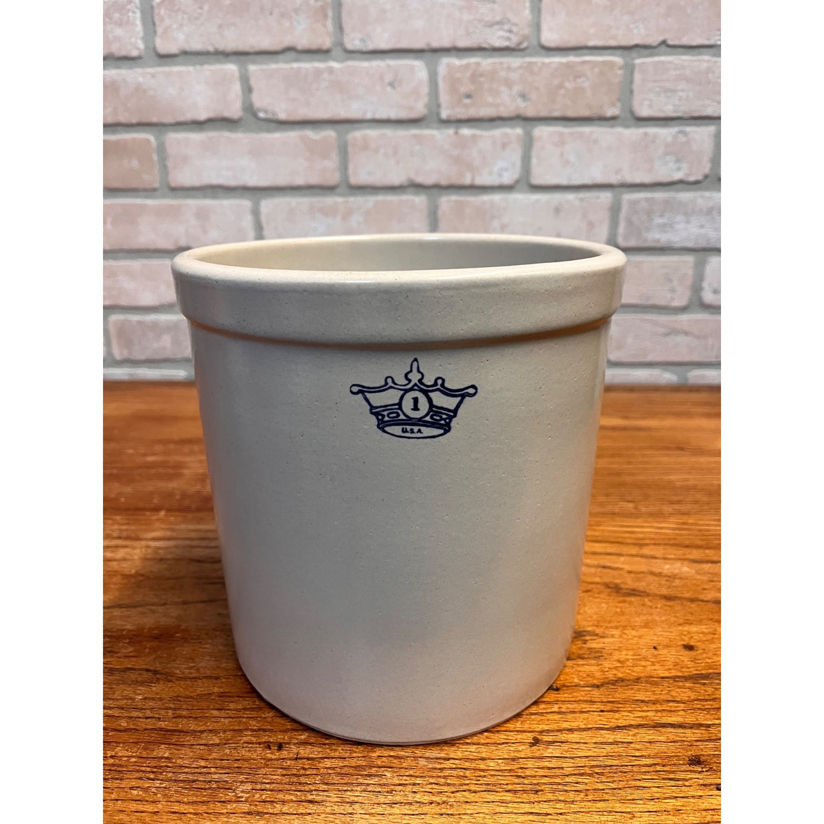Vintage Glazed Stoneware Utensil Crock Robinson Ransbottom Pottery Company (RRP Co.) Roseville, Ohio Primitive Kitchen Decor