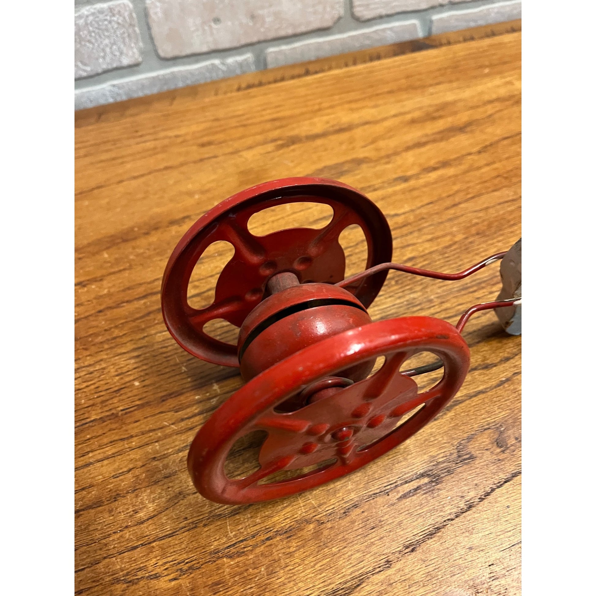 Vintage Gong Bell Child's Pull Toy Duck - Wood & Metal