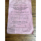 Vintage Wilcox Specific Medicine Co. Advice for Ladies! Compound Pills of Tansy
