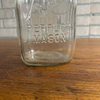 Vintage 1913-1923 Square Ribbed Half Gallon Ball Perfect Mason Jar With Zinc Lid