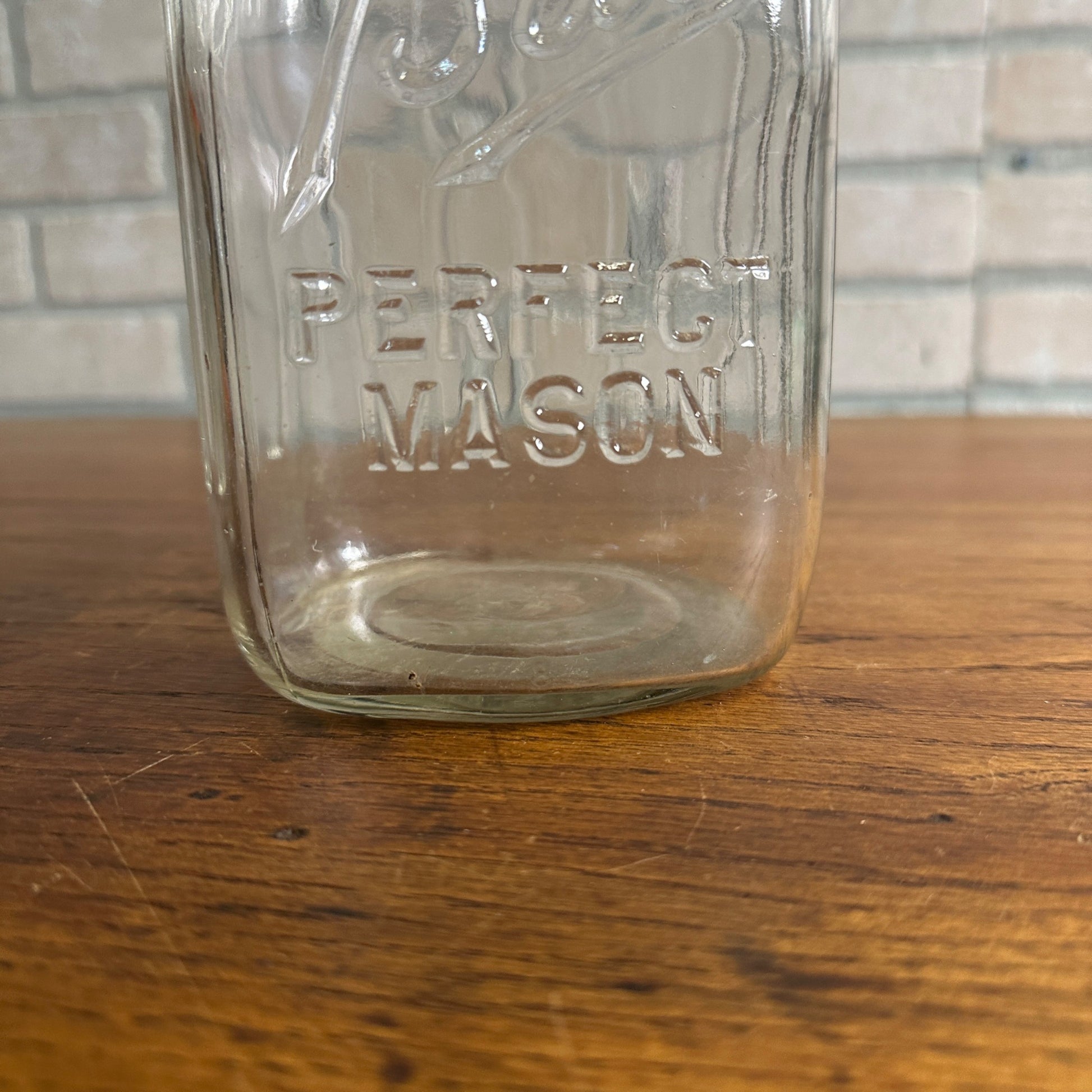 Vintage 1913-1923 Square Ribbed Half Gallon Ball Perfect Mason Jar With Zinc Lid