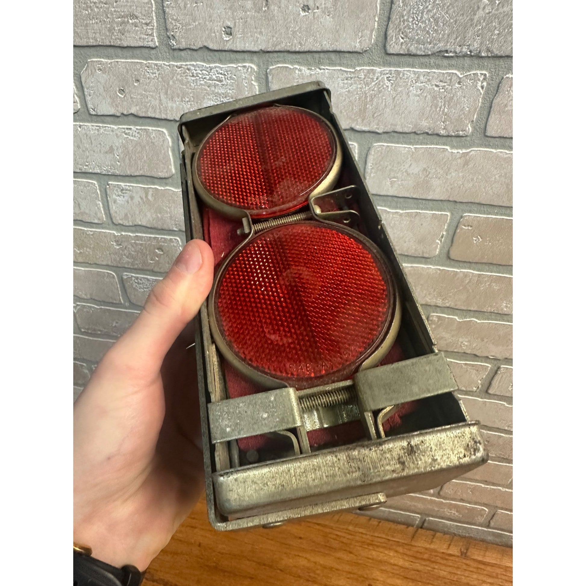 Vintage Delbar Road Auto Safety Flares Highway Reflectors Model 336 Case