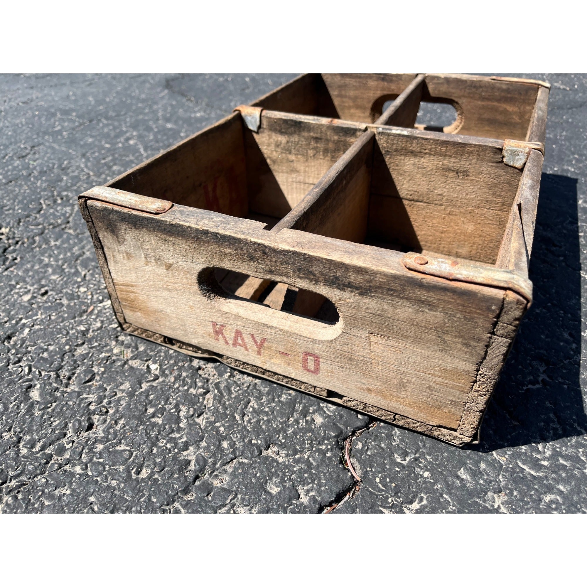 Rare Vintage KAYO Milk Soda Wooden Crate Advertising 6-Pack Bottle Carrier