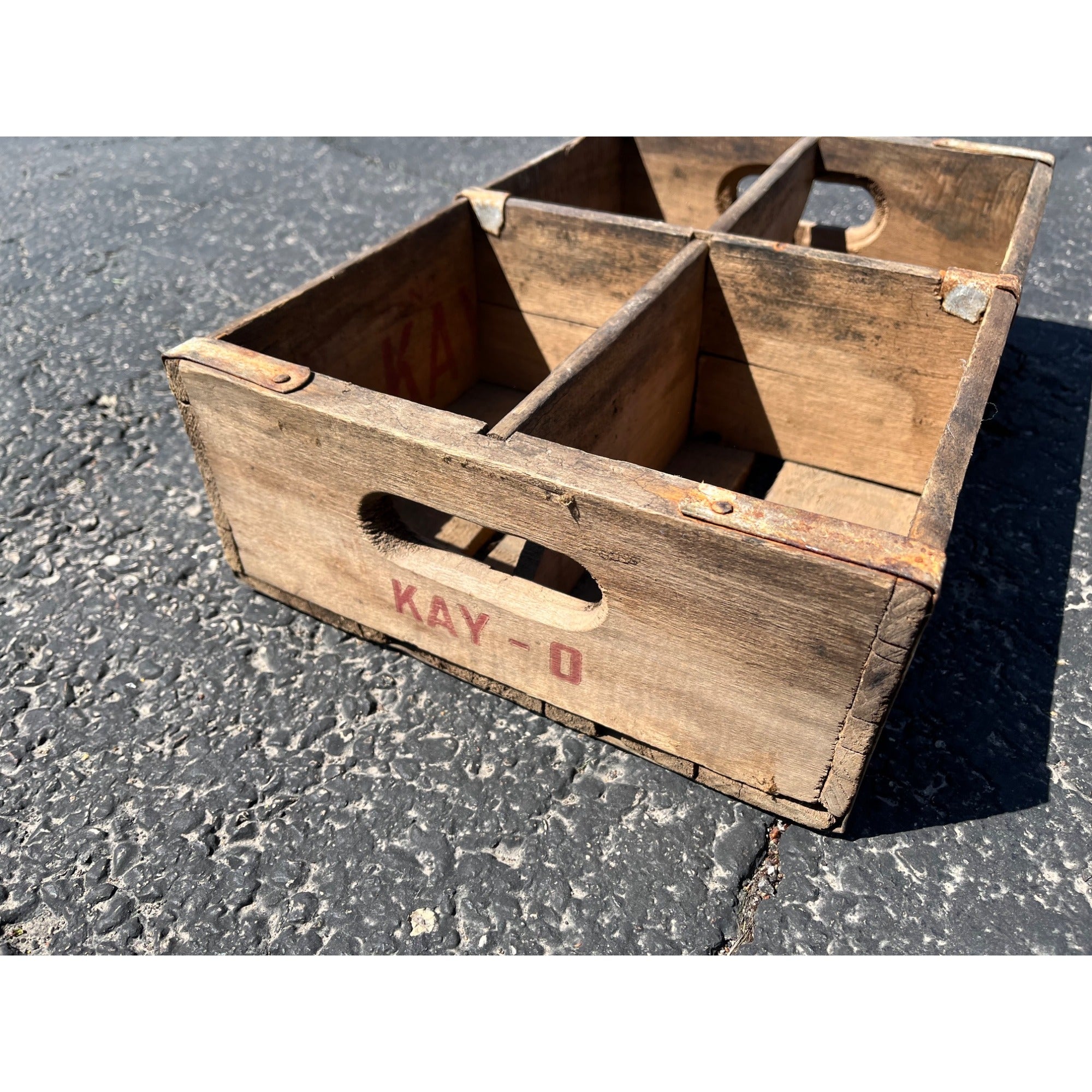 Rare Vintage KAYO Milk Soda Wooden Crate Advertising 6-Pack Bottle Carrier