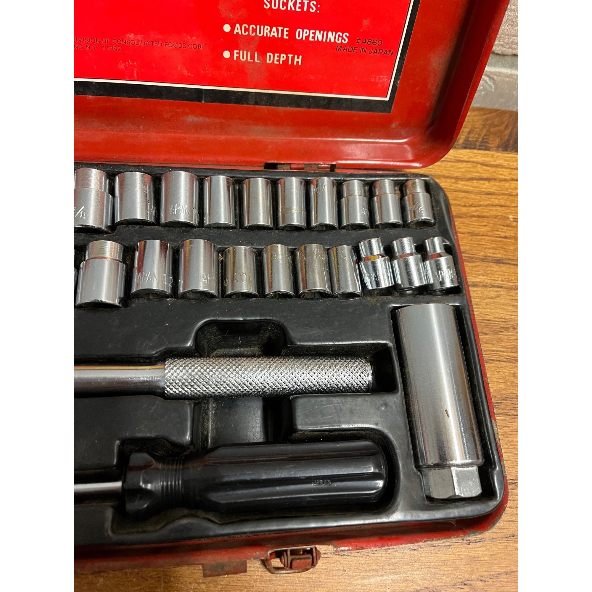 Vintage Oxwall 40 Pc Powermaster Socket Set Metric - Inch #4860 - Used