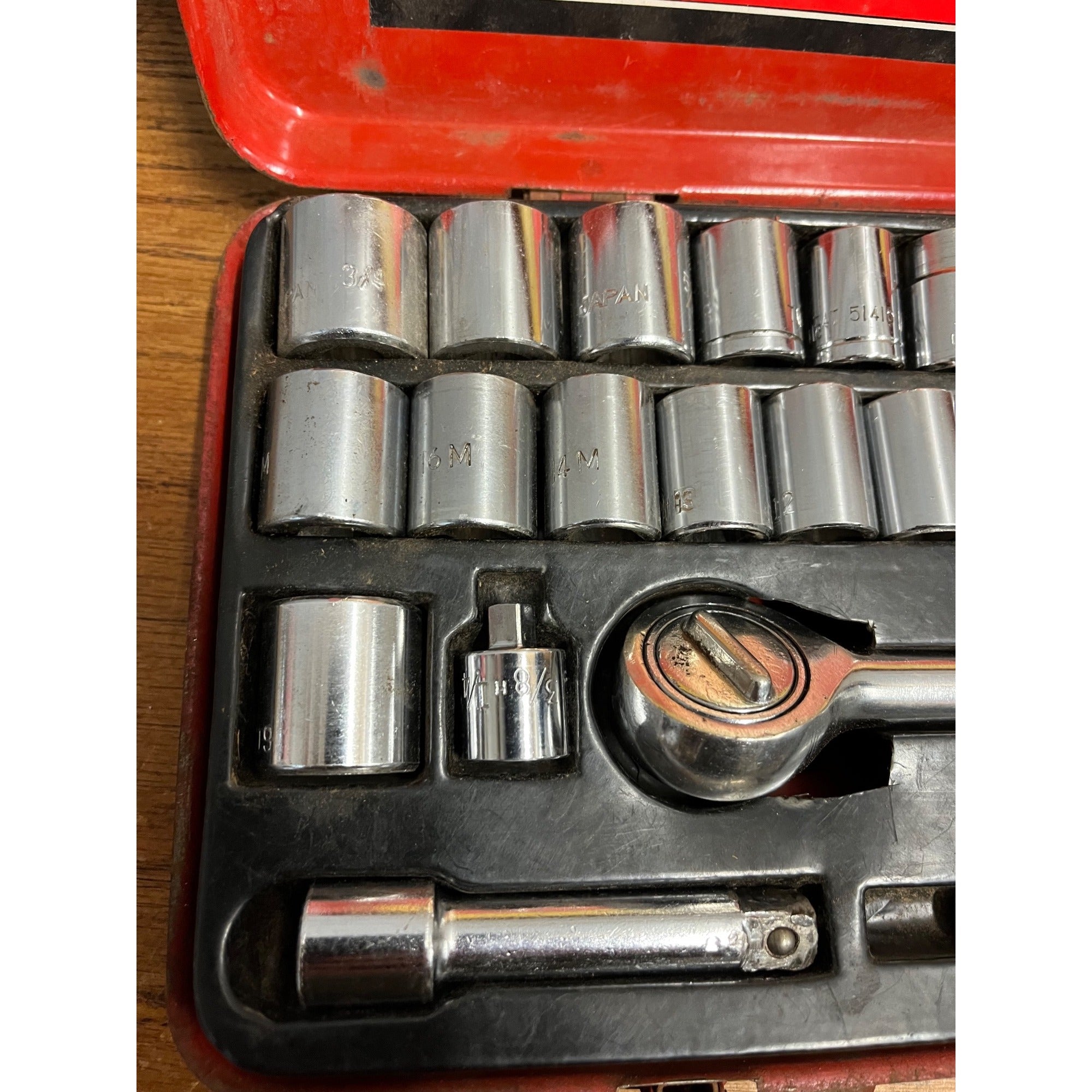 Vintage Oxwall 40 Pc Powermaster Socket Set Metric - Inch #4860 - Used