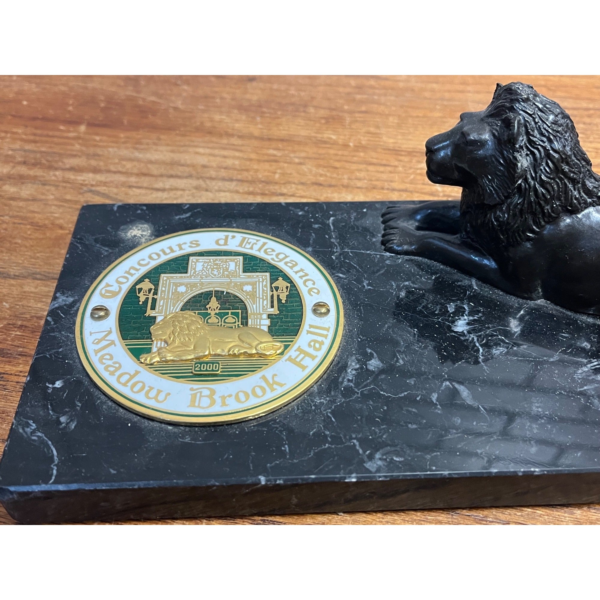 2000 Concours D'elegance Meadow Brook Hall Lion Marble Car Award Trophy