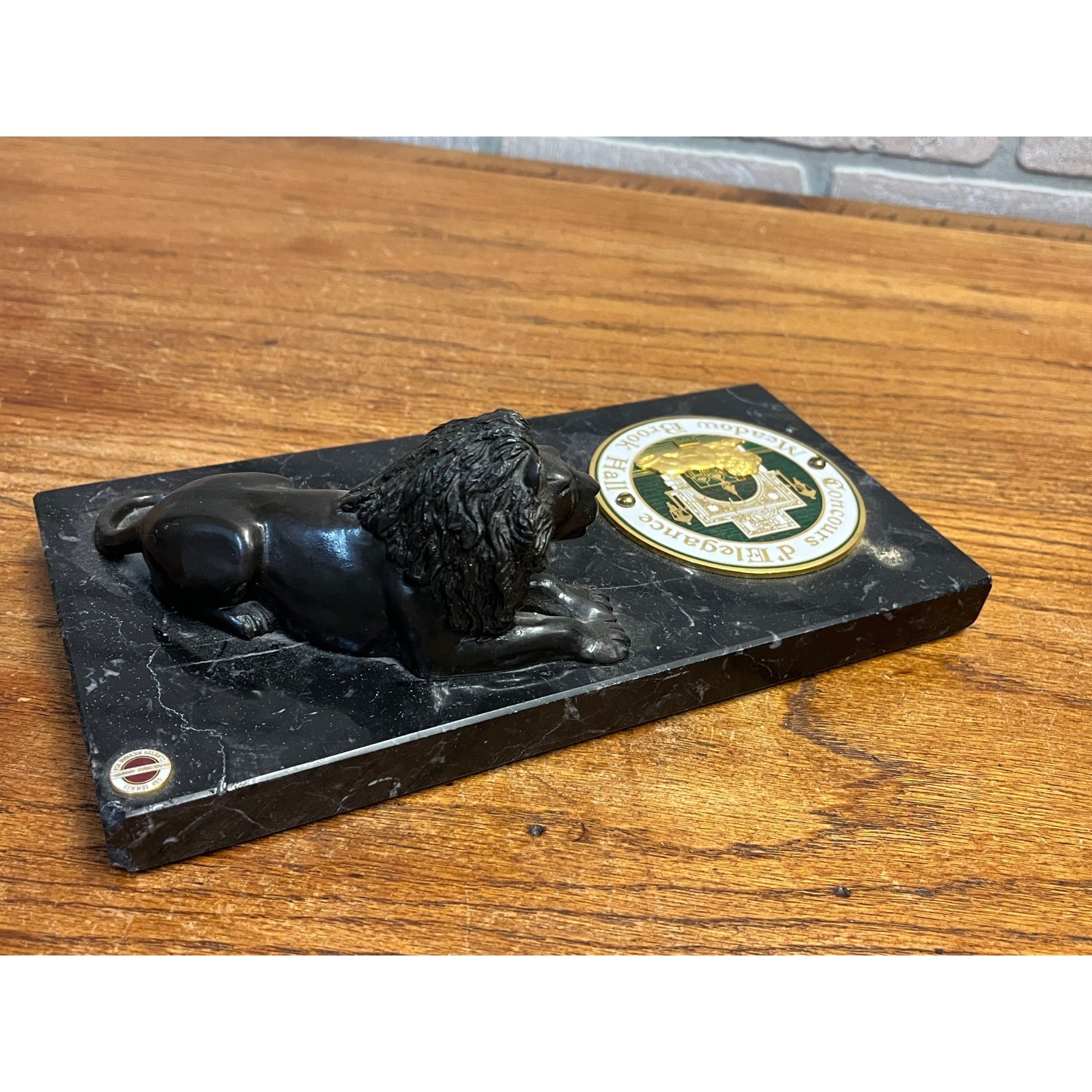2000 Concours D'elegance Meadow Brook Hall Lion Marble Car Award Trophy