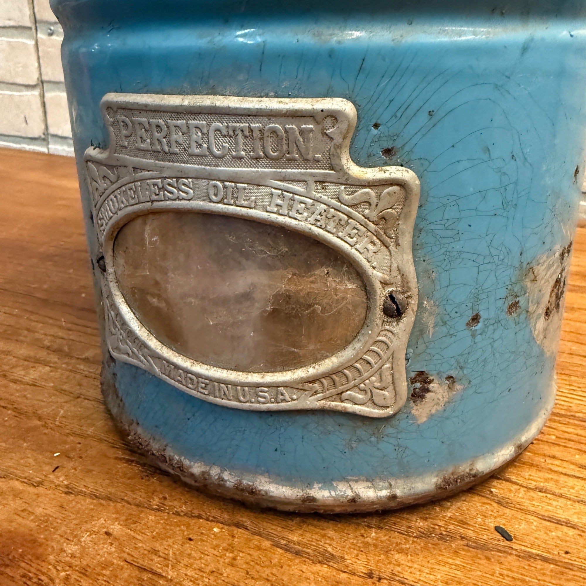 Robin Egg Blue Enamel 230-C Perfection Oil Kero Parlor Heater Cylinder Part