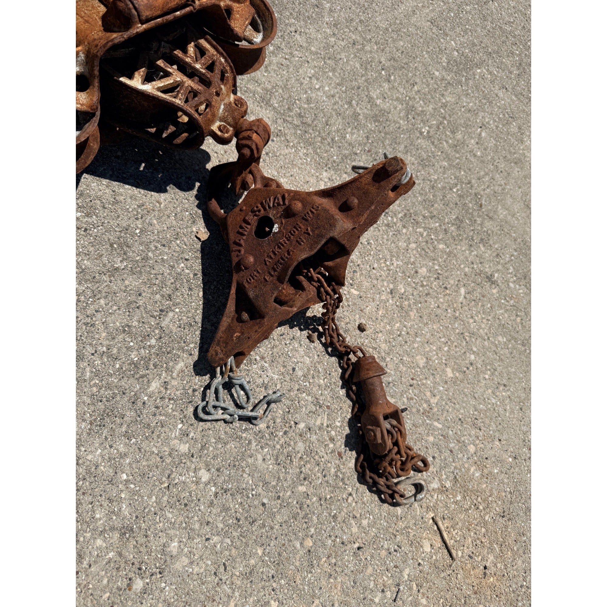 Antique F.E. Myers Unloader Barn Hay Trolley w/ Center Drop Pulley & Jamesway