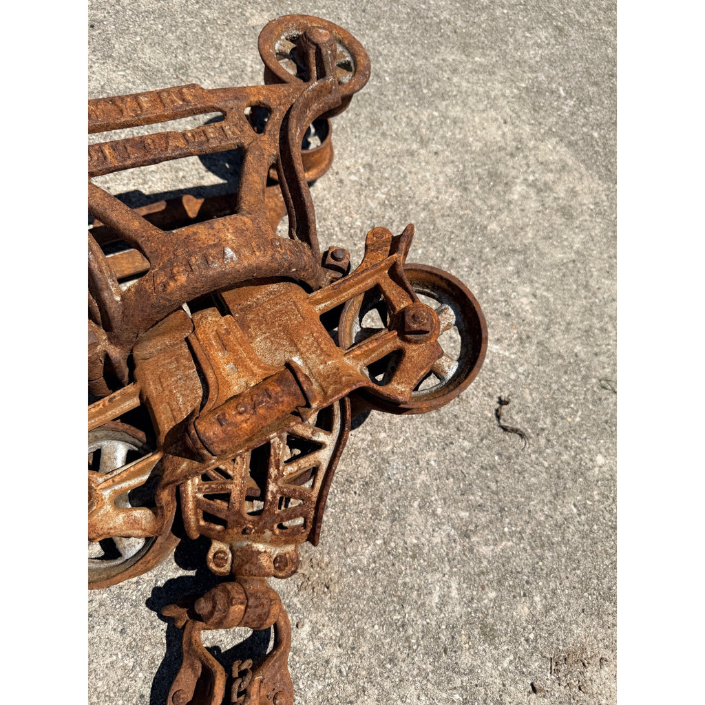 Antique F.E. Myers Unloader Barn Hay Trolley w/ Center Drop Pulley & Jamesway