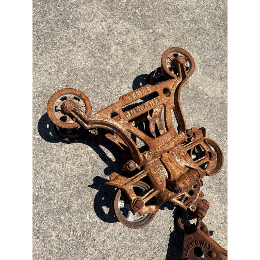 Antique F.E. Myers Unloader Barn Hay Trolley w/ Center Drop Pulley & Jamesway