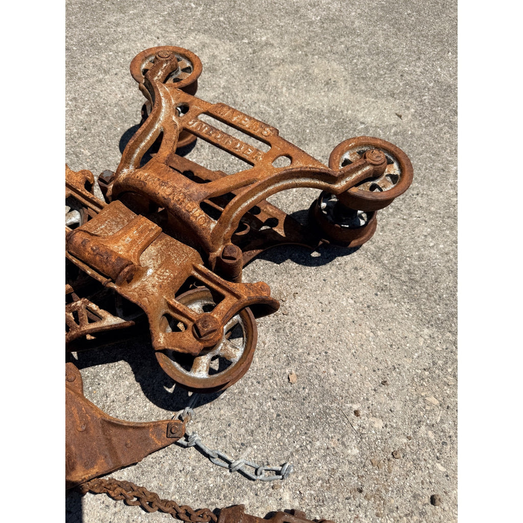 Antique F.E. Myers Unloader Barn Hay Trolley w/ Center Drop Pulley & Jamesway