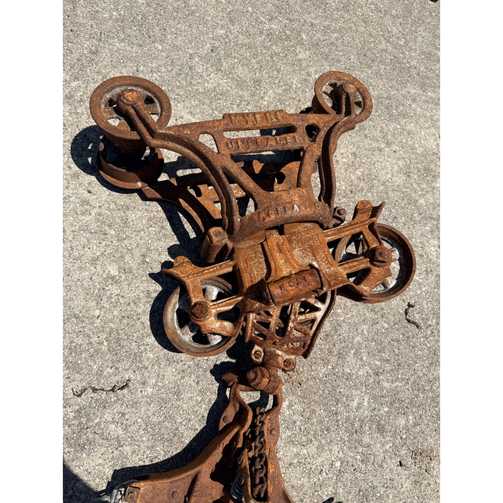 Antique F.E. Myers Unloader Barn Hay Trolley w/ Center Drop Pulley & Jamesway