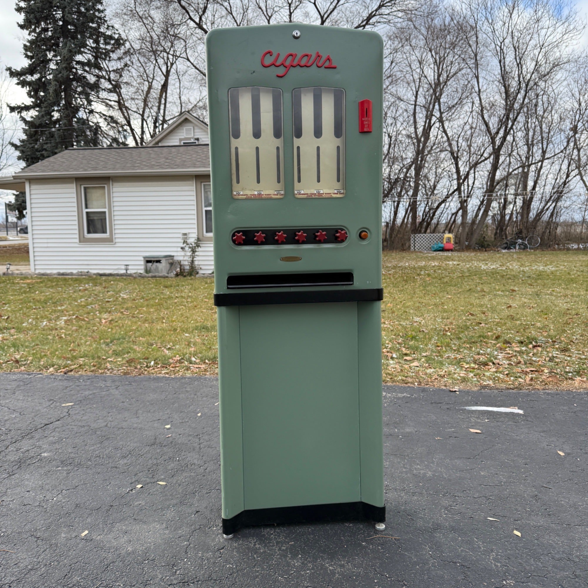 Vintage Cigaromat Cigars Vending Machine Coin-Op Advertising
