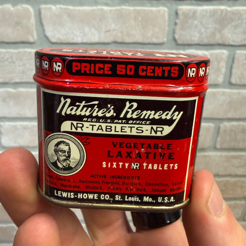 Vintage Nature's Remedy 50 Cents Small laxatives Tin Drug Pharmacy