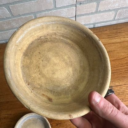 Vintage (2) Redwing Stoneware Planter Bases Water Dishes