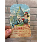 RARE Vintage 1920s Uncle Sam Capitol Washington DC Vintage Valentine's Day Card