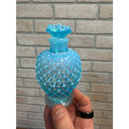 Vintage Fenton Blue Opalescent Hobnail Perfume Bottle 4.5"