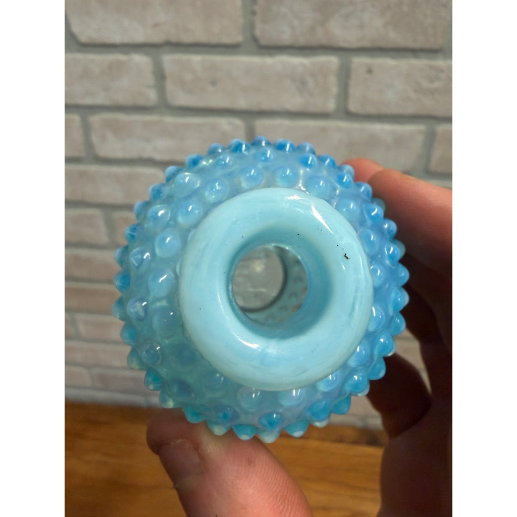 Vintage Fenton Blue Opalescent Hobnail Perfume Bottle 4.5"