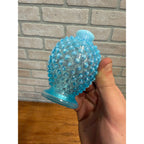 Vintage Fenton Blue Opalescent Hobnail Perfume Bottle 4.5"