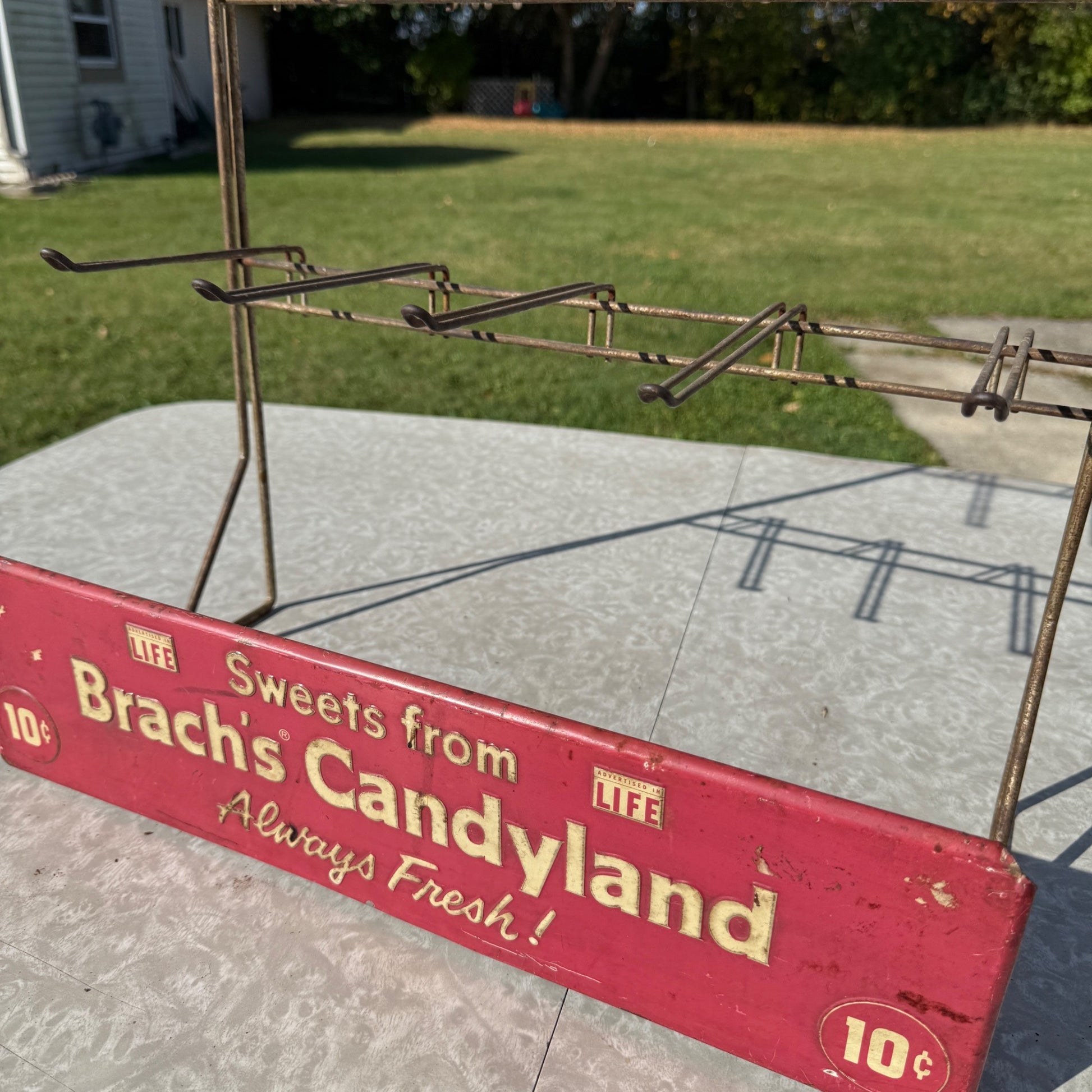 Vintage Brach's Candyland 10c Metal Store Display Rack & Advertising Sign