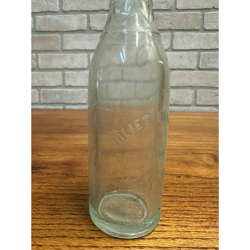 Vintage Joliet Citizens Brewing Co. Beer Bottle Clear Aqua Embossed ILL Illinois