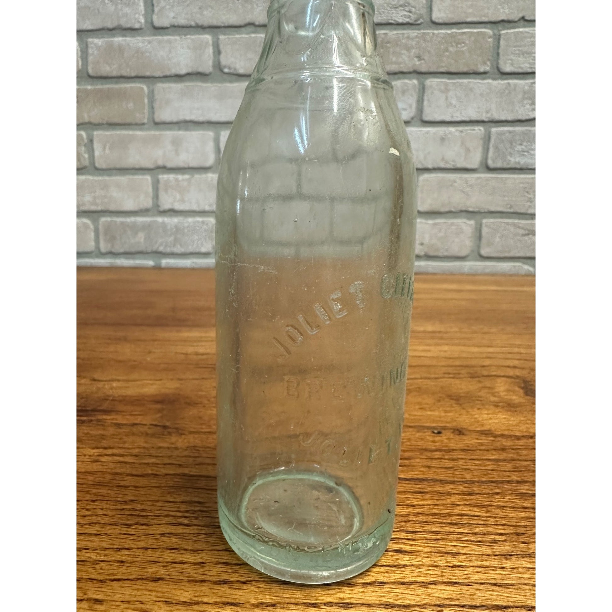 Vintage Joliet Citizens Brewing Co. Beer Bottle Clear Aqua Embossed ILL Illinois