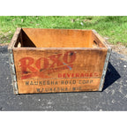 Vintage Wooden Soda Pop Crate Roxo Beverages Waukesha Wisconsin Rustic Antique