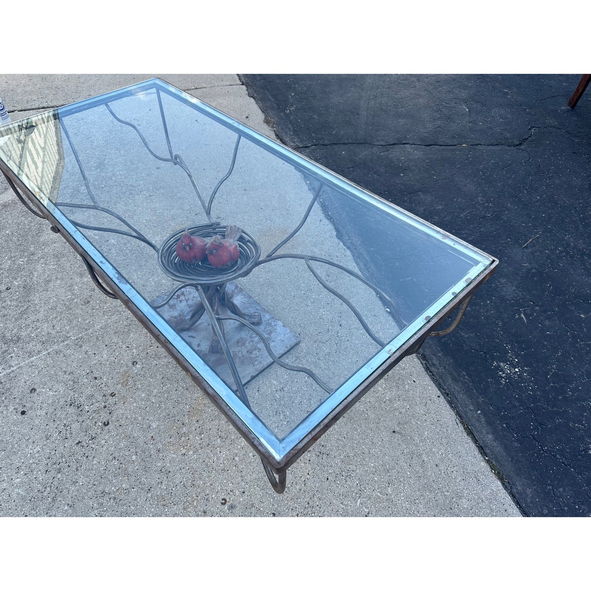 Custom Steel Metal Art Coffee Table Tree of Life w/ Bird's Nest
