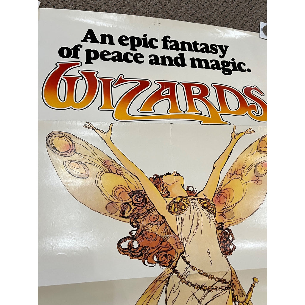 RARE Vintage 1977 Wizards Style B Fairy Ralph Bakshi Original Movie Poster 27x41