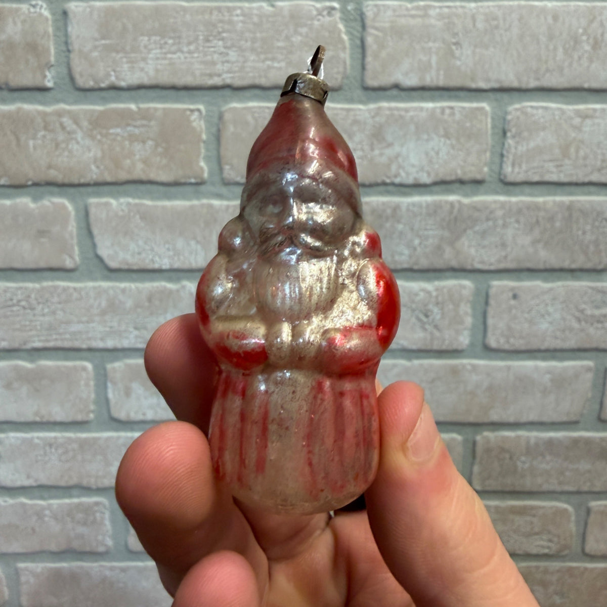 Antique 1920s Father Christmas Santa Claus Glass Ornament Early