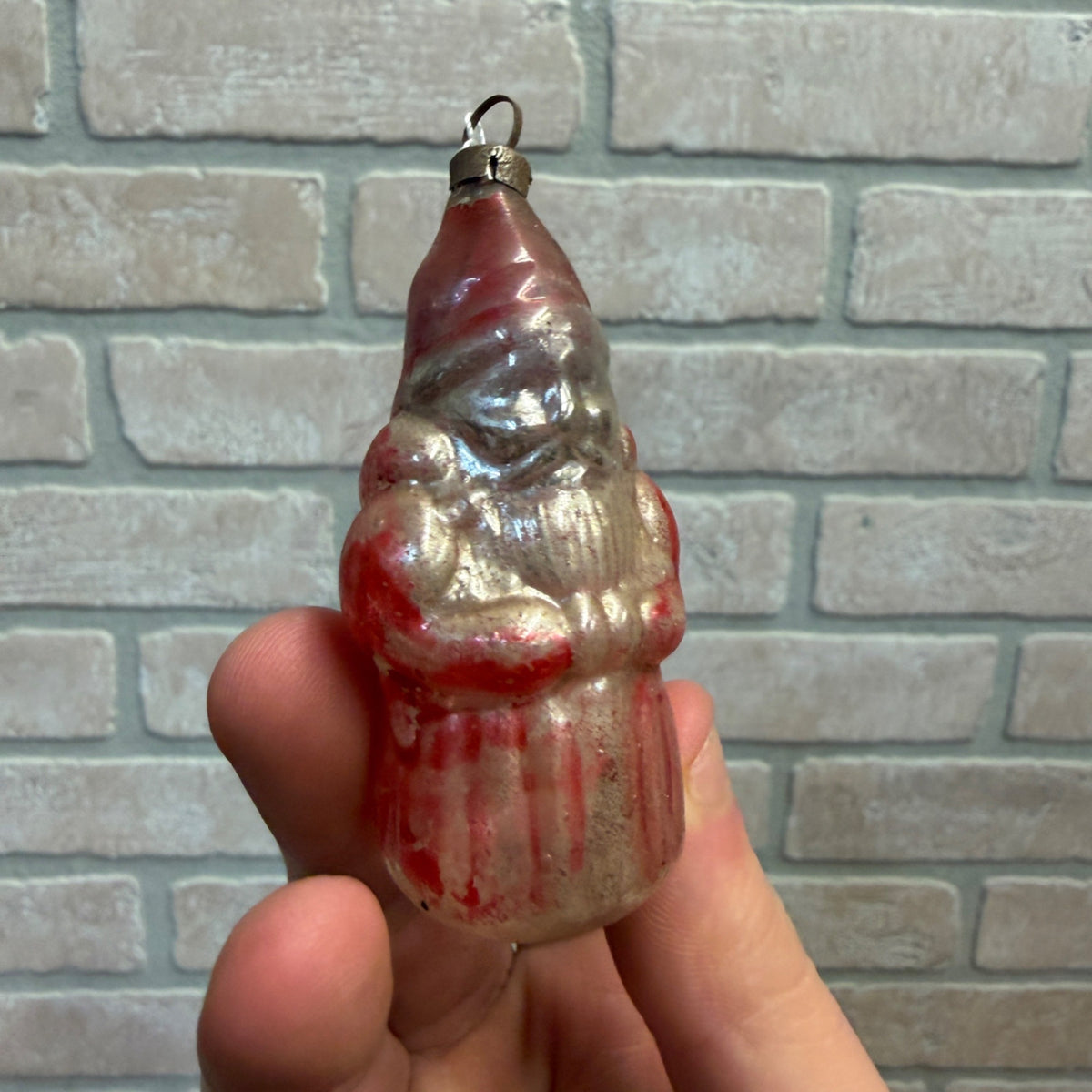 Antique 1920s Father Christmas Santa Claus Glass Ornament Early