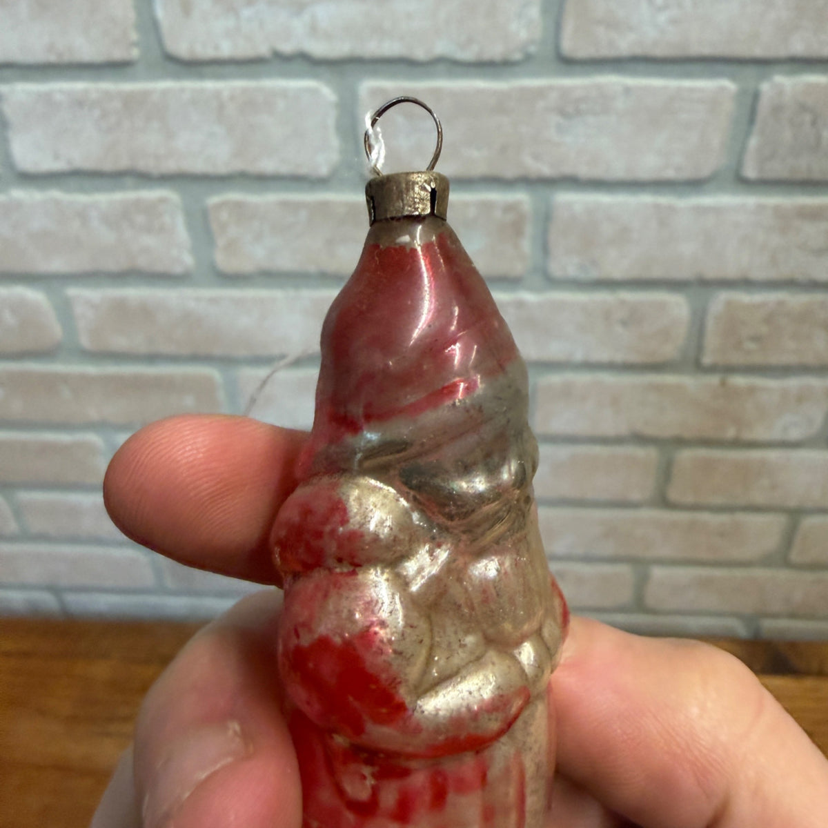 Antique 1920s Father Christmas Santa Claus Glass Ornament Early
