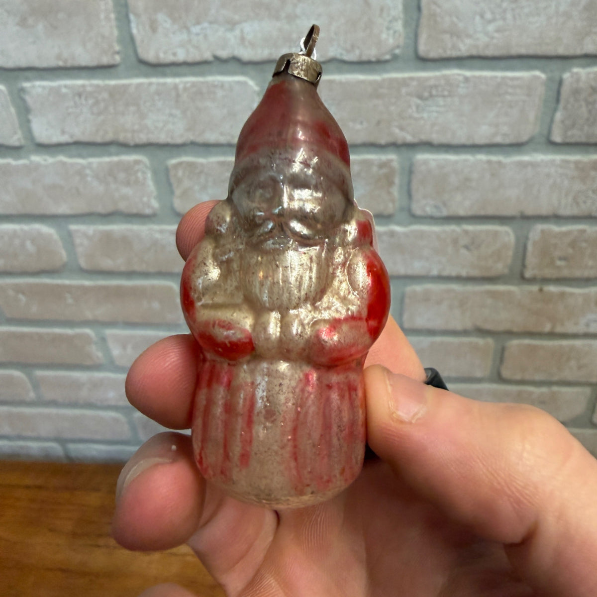 Antique 1920s Father Christmas Santa Claus Glass Ornament Early
