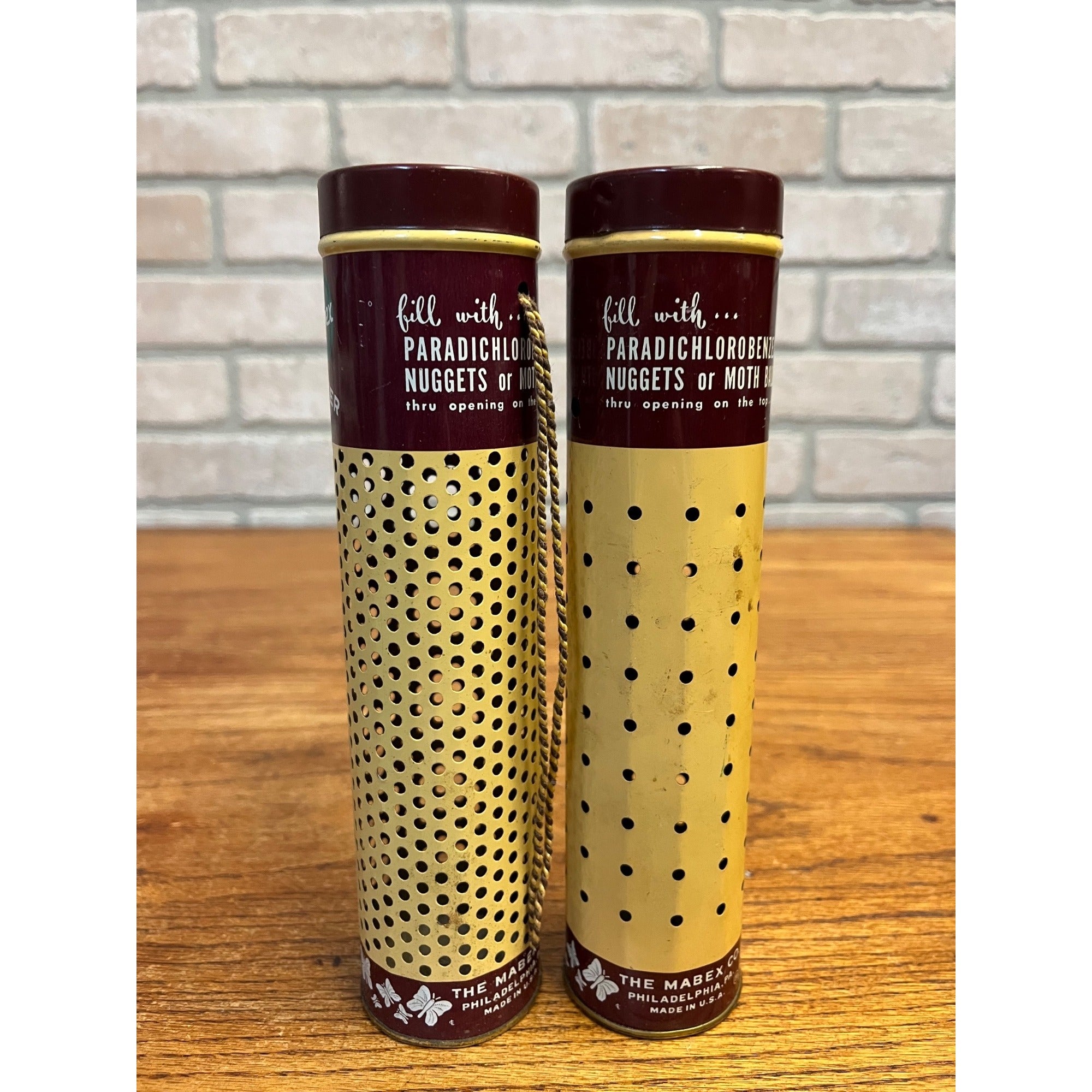 Vintage Mabex Vaporizer Bug Killer Fumigator Tins Farm Advertising Pair