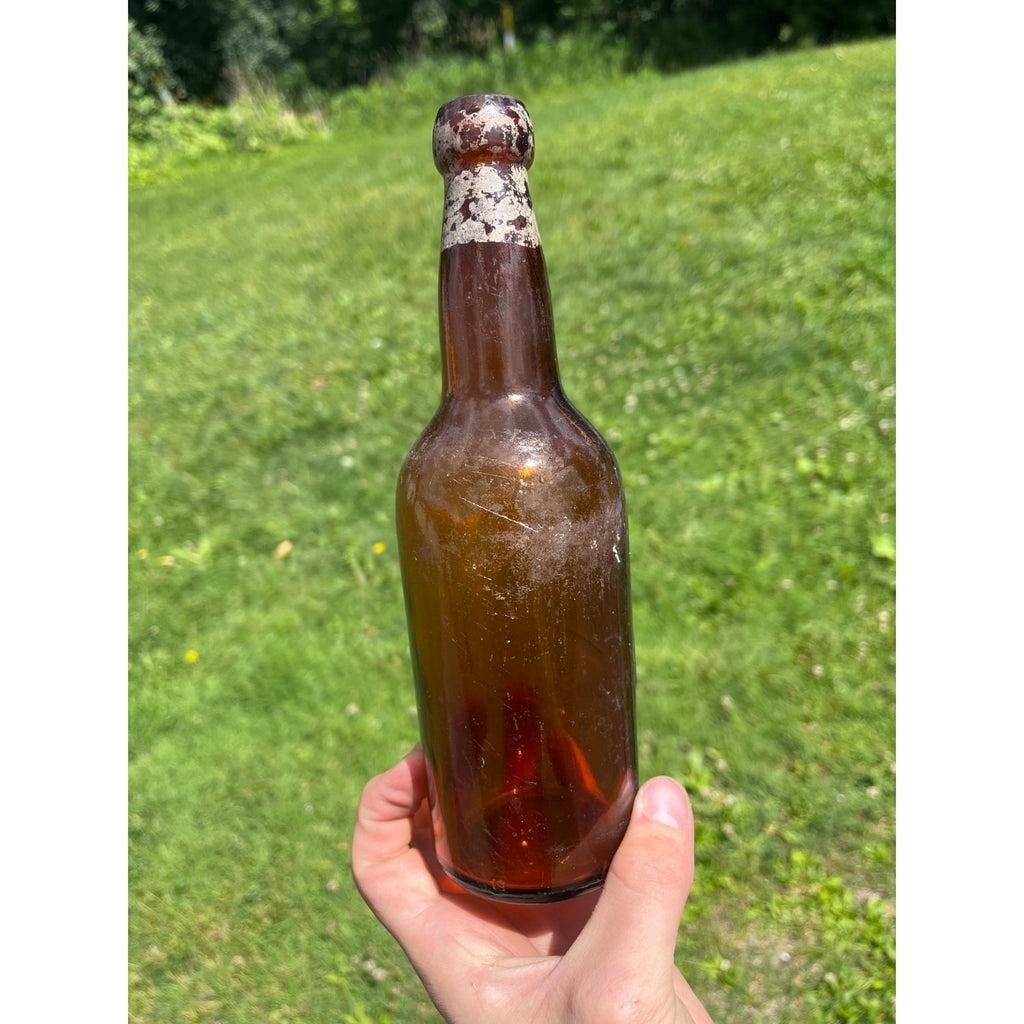 RARE 1890s Pre-Pro Peter Schoenhofen Brewing Co Amber Blob Beer Bottle Chicago
