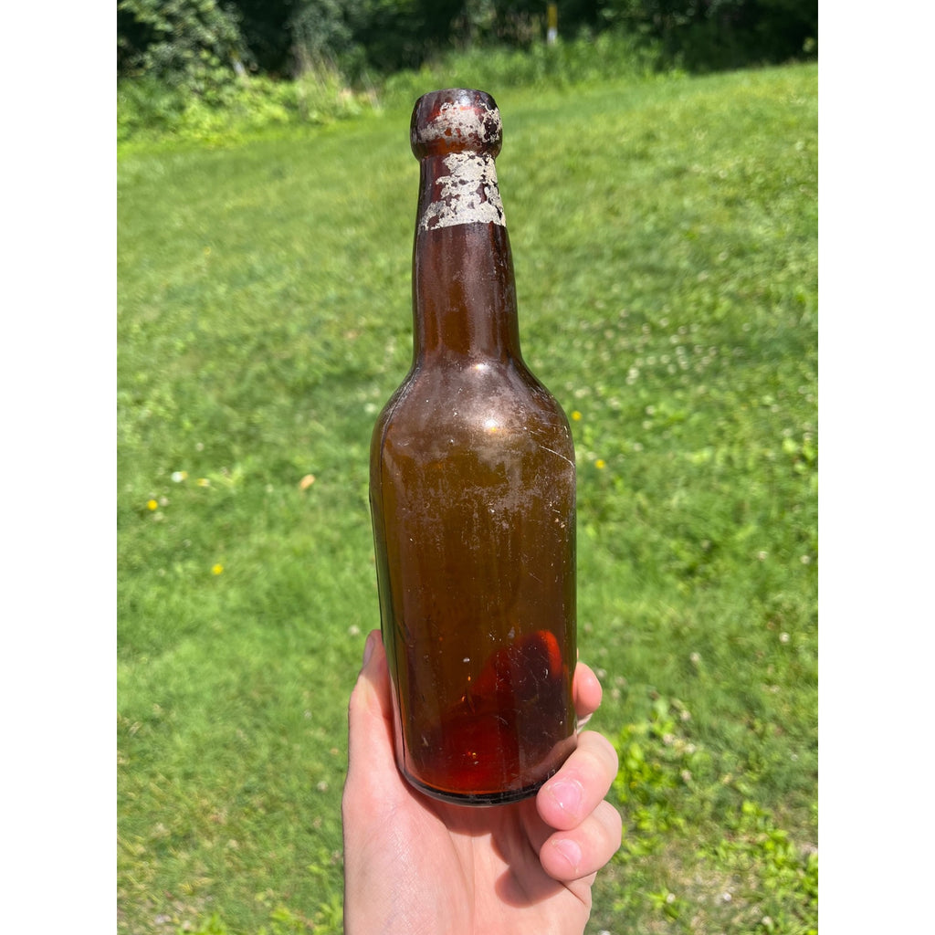 RARE 1890s Pre-Pro Peter Schoenhofen Brewing Co Amber Blob Beer Bottle Chicago