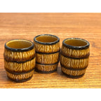 Vintage Lot Ceramic Barrel Toothpick Holders 1.75" Miniature Rustic Mid-Century