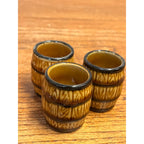 Vintage Lot Ceramic Barrel Toothpick Holders 1.75" Miniature Rustic Mid-Century