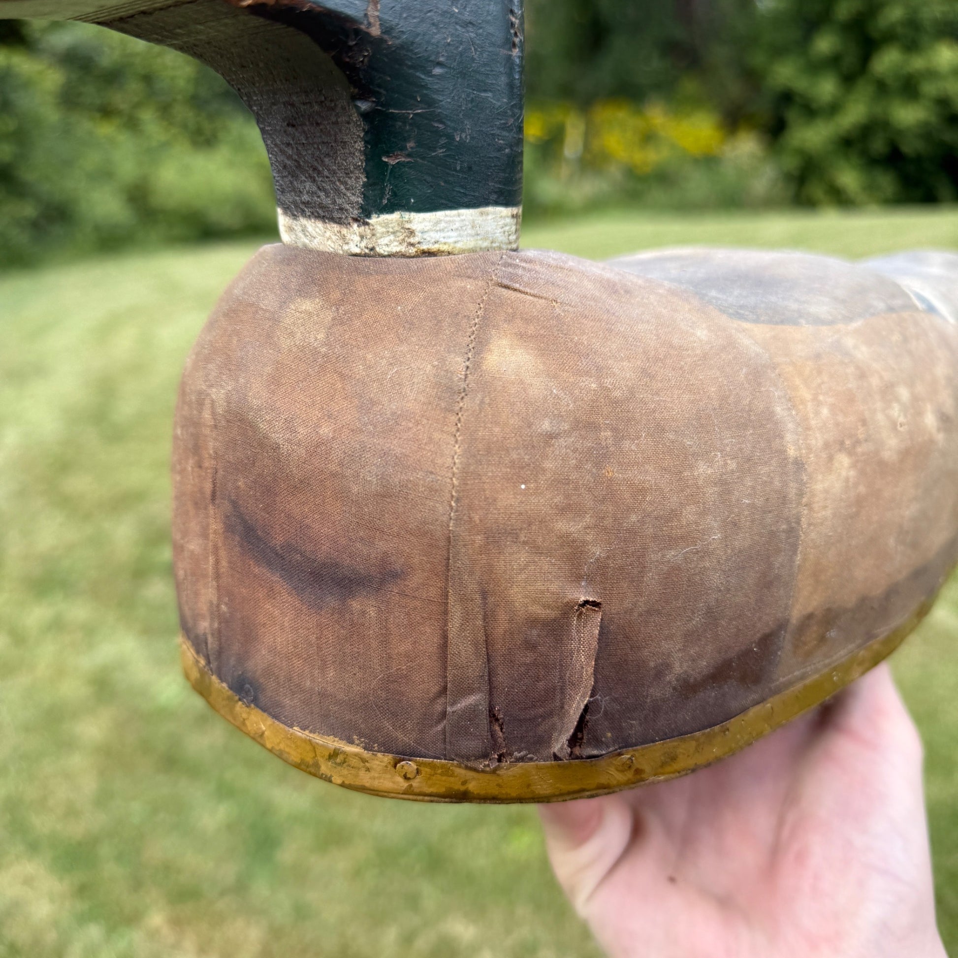 Vintage Herters Drake Mallard Canvas Over Cork Wooden Duck Decoy