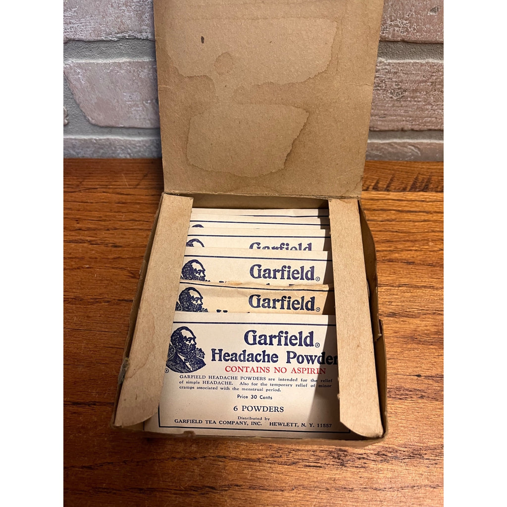 Antique c1880s President James Garfield Headache Powder Store Display Box Medicine