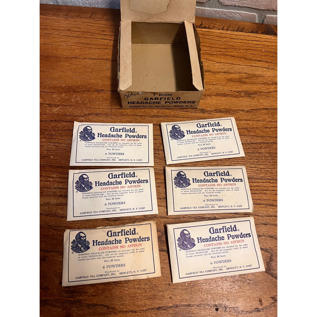 Antique c1880s President James Garfield Headache Powder Store Display Box Medicine