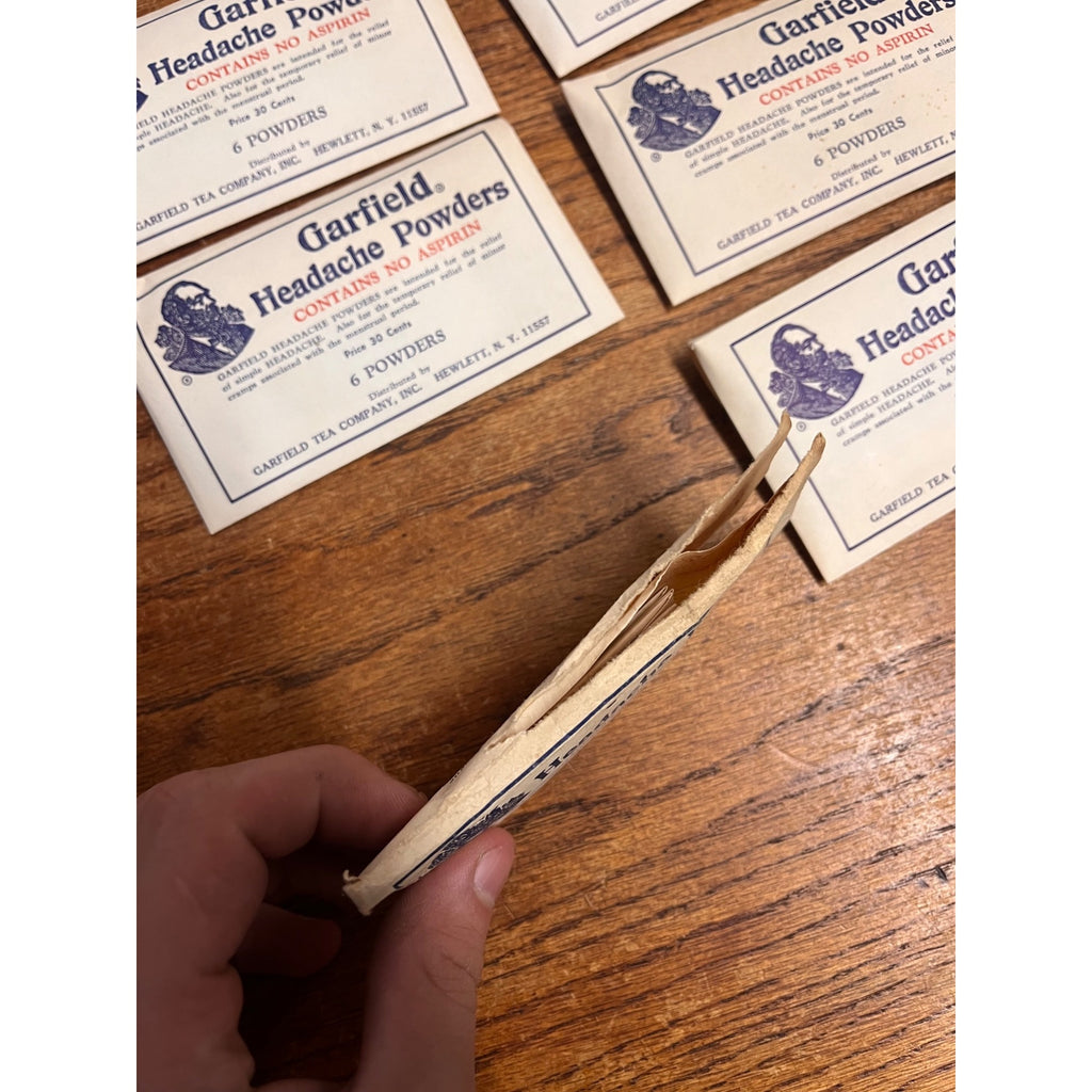 Antique c1880s President James Garfield Headache Powder Store Display Box Medicine