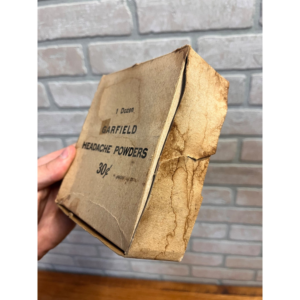 Antique c1880s President James Garfield Headache Powder Store Display Box Medicine