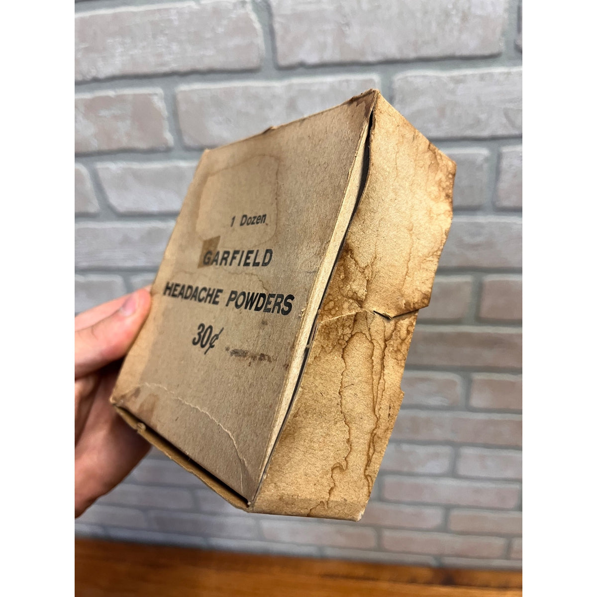 Antique c1880s President James Garfield Headache Powder Store Display Box Medicine