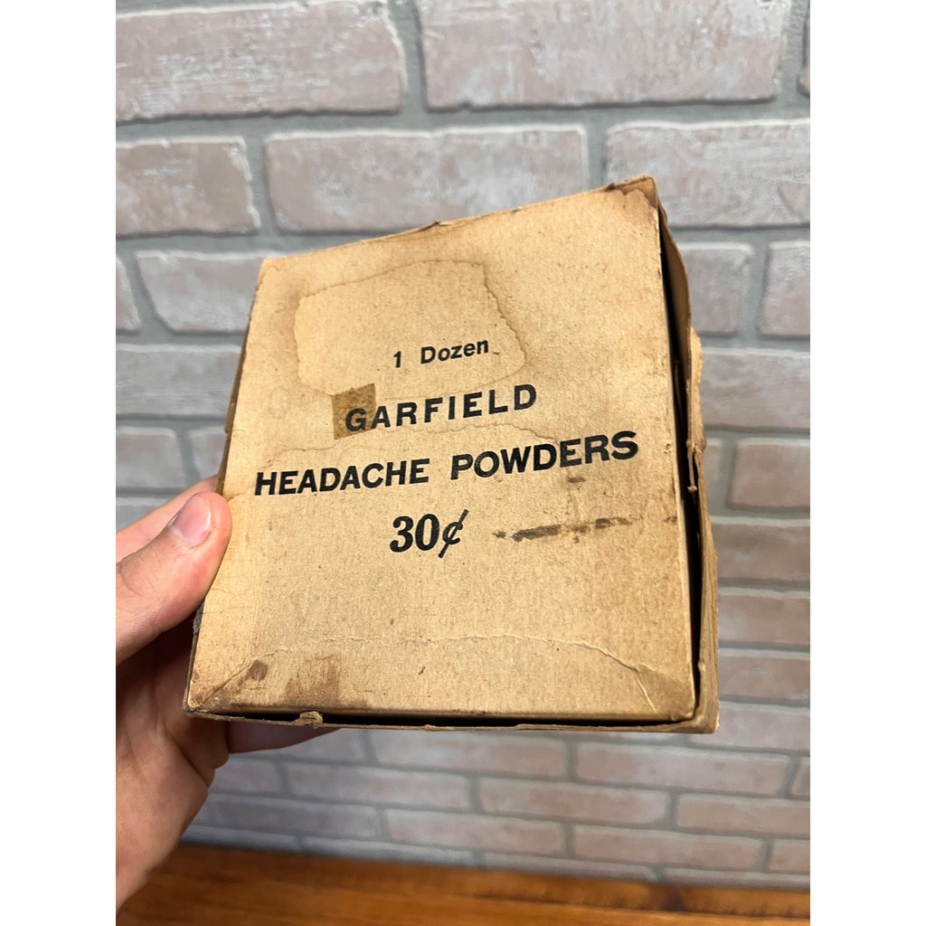 Antique c1880s President James Garfield Headache Powder Store Display Box Medicine