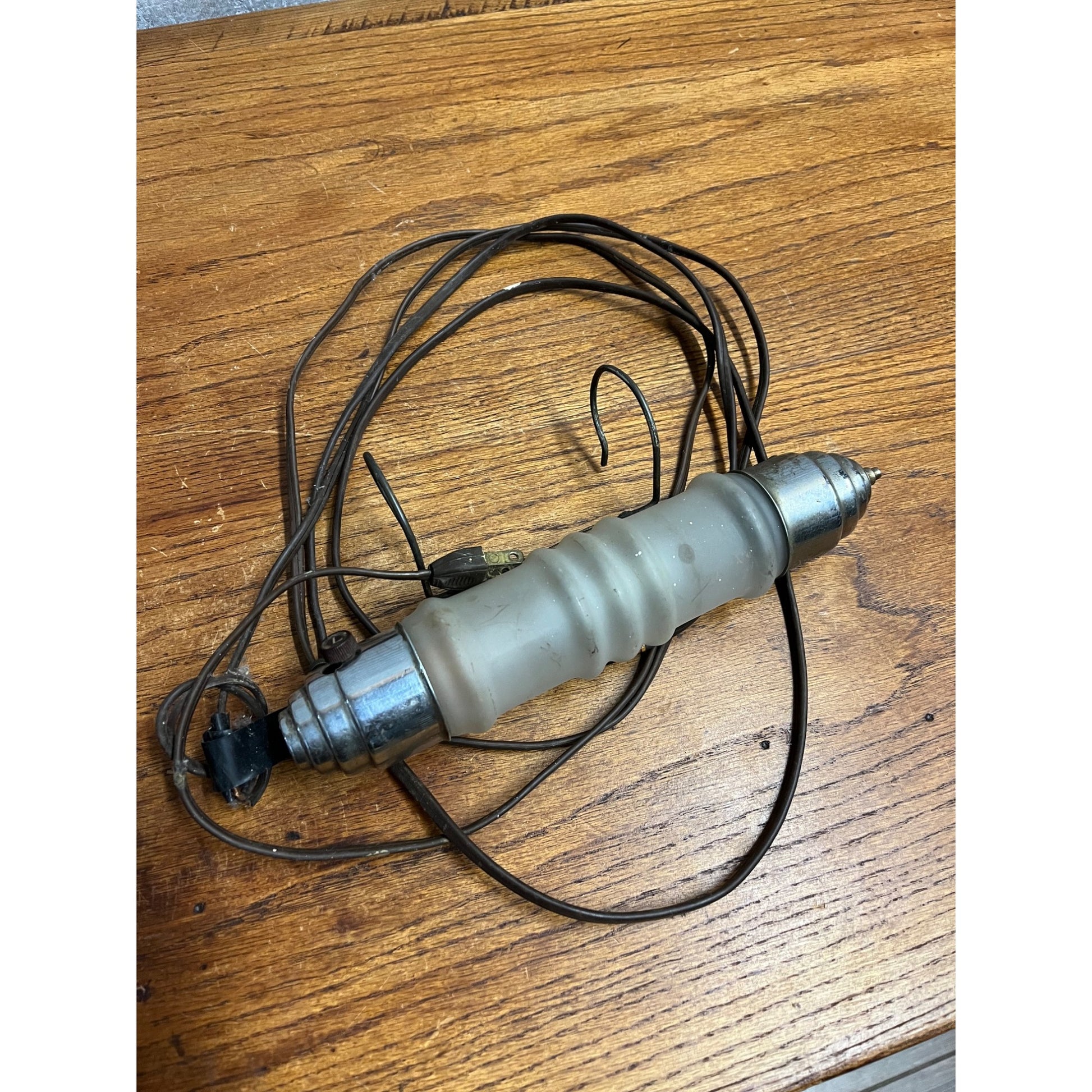 Vintage Hanging Electric Bed Lamp Frosted Glass Chrome Mid-Century - Works