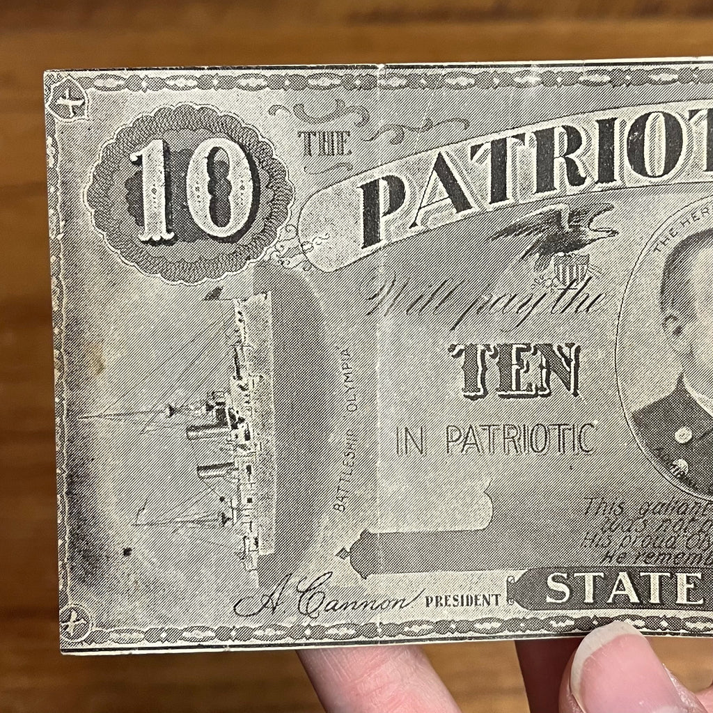 Original Spanish American War Patriots Bank Bond Note State of War Admiral Dewey