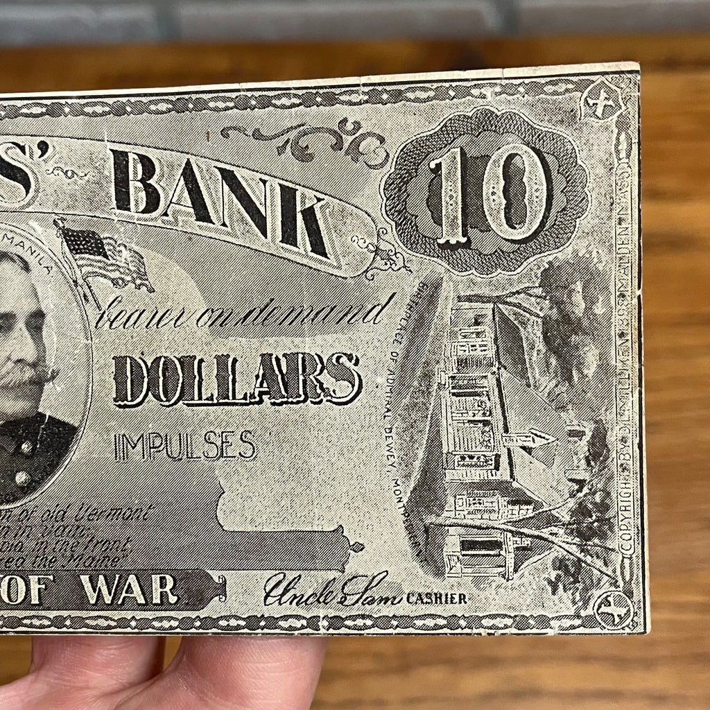 Original Spanish American War Patriots Bank Bond Note State of War Admiral Dewey